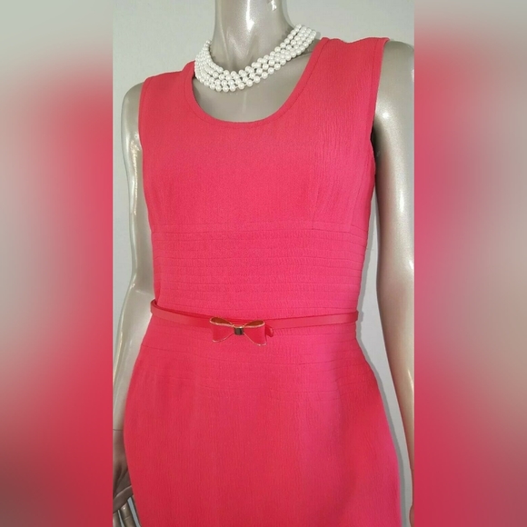 $3,800 OSCAR DE LA RENTA GORGEOUS CORAL RED WOOL SILK LINED RUNWAY DRESS US 6 - Picture 4 of 11